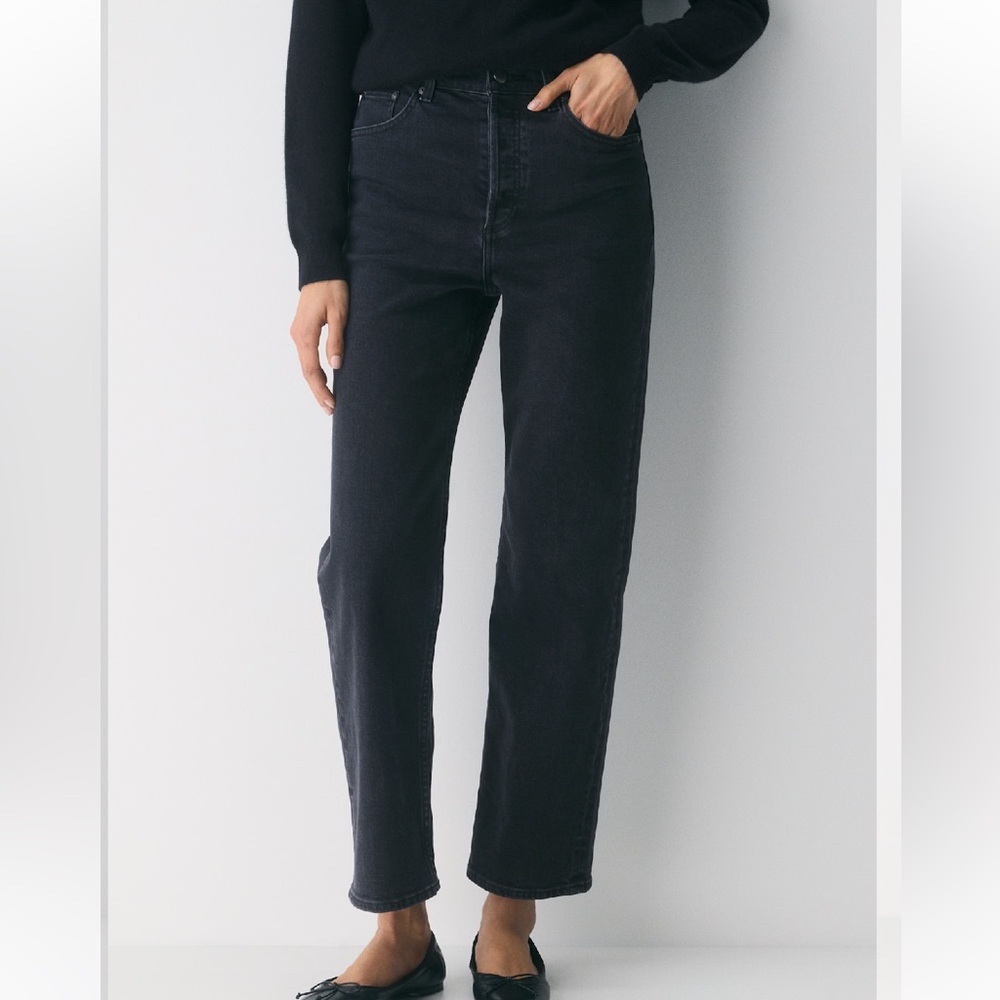 Denim Forum -The Arlo High Rise Straight Black Jeans